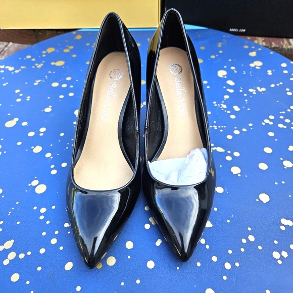 Bella Vita Define ll Black Pat Heels Shoes Women's Size 7.5 - Picture 3 of 15